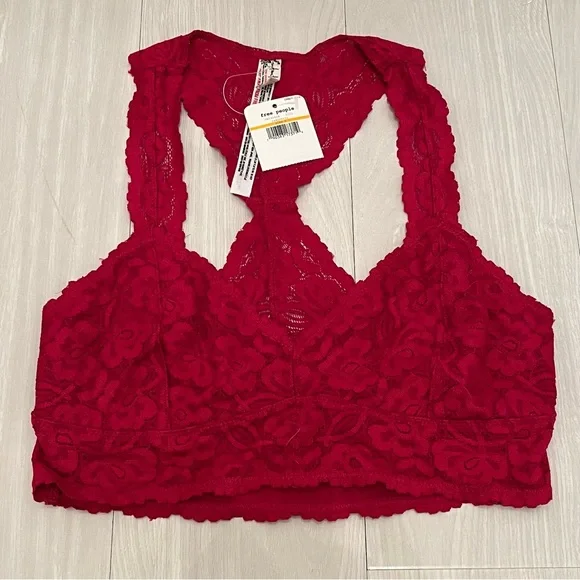 NWT Free People Lace Bra - “Raspberry” Size Small - Picture 1 of 6